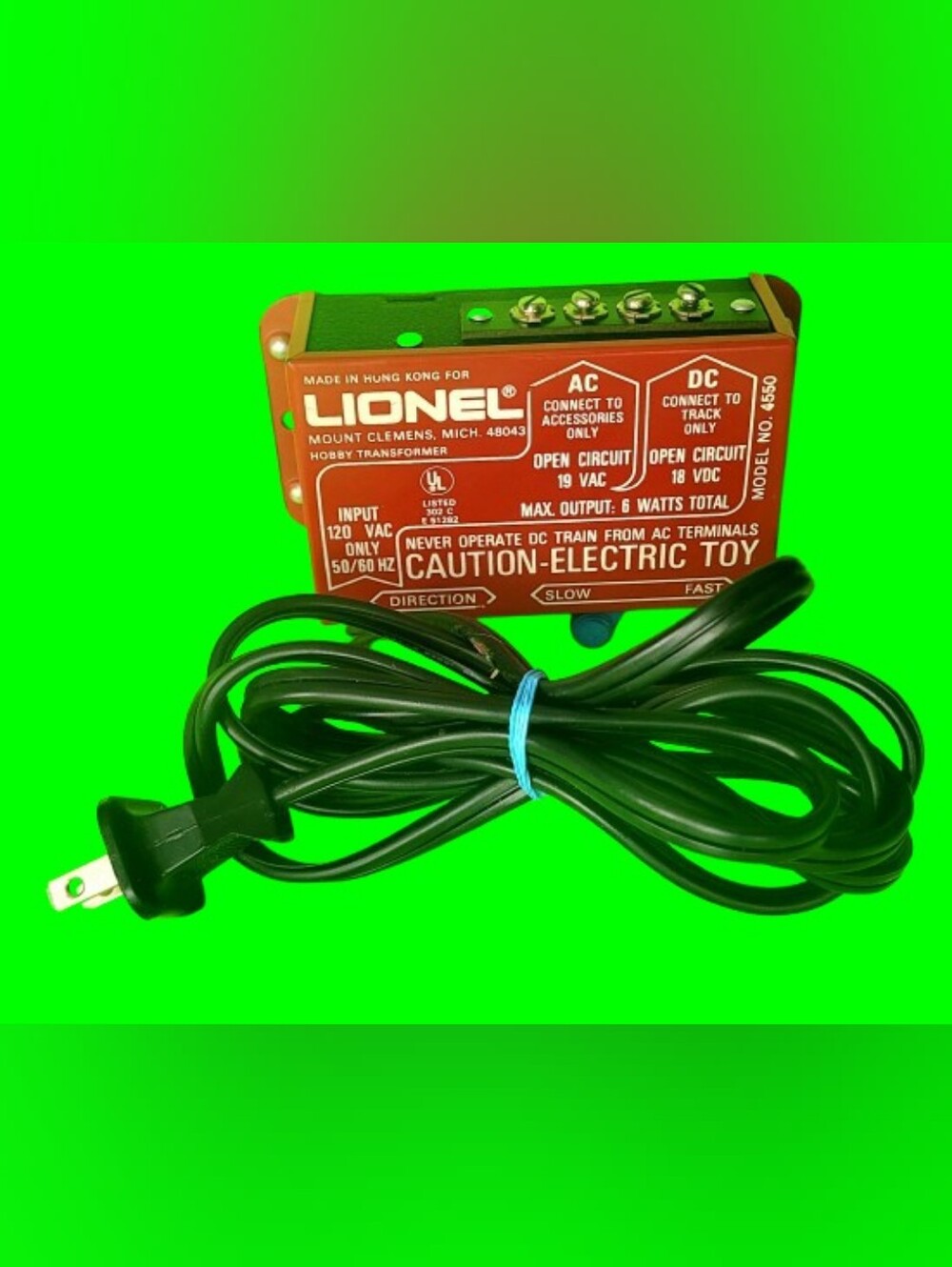 Lionel 4550 Hobby Train Transformer, Vtg